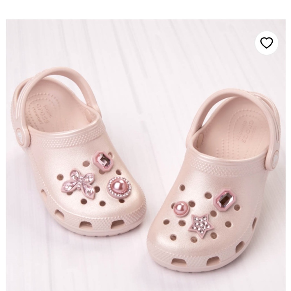 Pink gemstone crocs